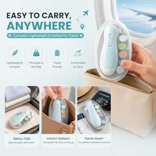 Image of Uonibaby by StarAndDaisy Baby Nail Trimmer, Baby Nail Cutter New Born 0-12 Months with 6 Filer Adjustment Electric Baby Nail Cutter, Safe Nail /Grooming Kit for Infant & Toddler
