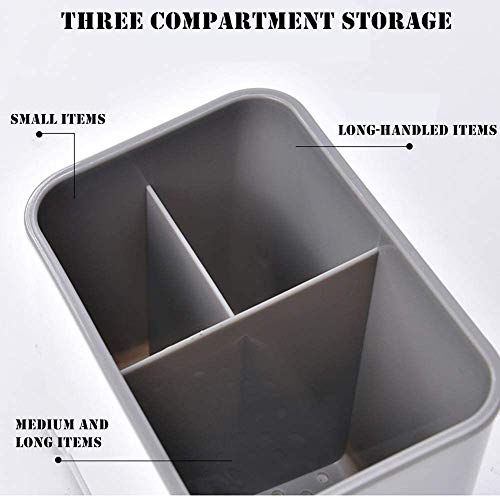 Image of HARI - Spoons Shovel Organizer, Double Layer Home Cutlery Drainer Basket, Chopsticks Tableware Storage Utensils Holder Box (Black)