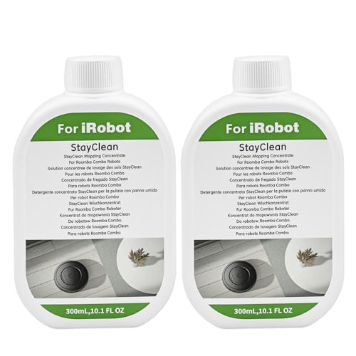 Liminfeit 2 Pack Floor Cleaning Solution for Roomba Plus 405 505 Max 705 Combo Robot Mopping Concentrate for iRobot Roomba Residue & Streak Free Pet Safe Deeply Cleans Various Hard Floors 300ML