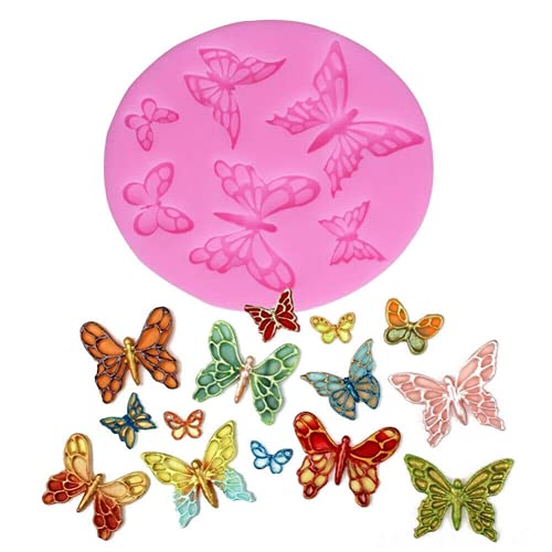 Molde de silicona para fondant mariposa DIY miniatura 6