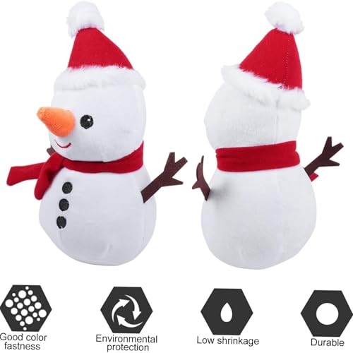 Image of Tickles Snowman Smilling Look Soft Stuffed Plush Toy for Kids Boys & Girls Christmas Day (Size: 22 cm Color: White & Red)