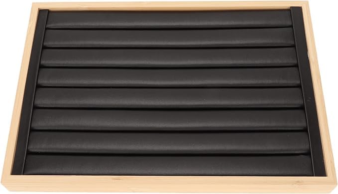 Image of Velvet Jewelry Drawer Organizer Tray Stackable Jewelry Tray (Wooden Ring, Wood)