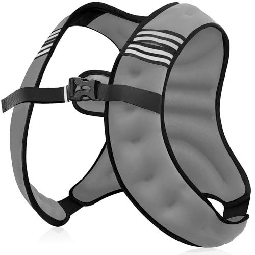 Image of NATURELUX Weighted Vest Men or Women - 5 /10 /15 /20 /25 /30lbs Weights with Reflective Stripe, Weighted Vest for Workout Equipment for Strength Training Running - Walking Weight Loss