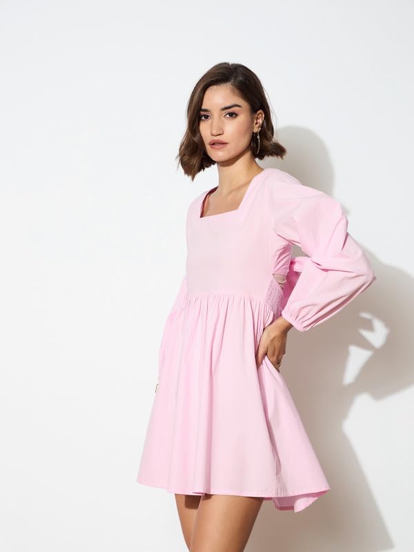 Image of barcino Black Poplin Back Tie Knot Dress