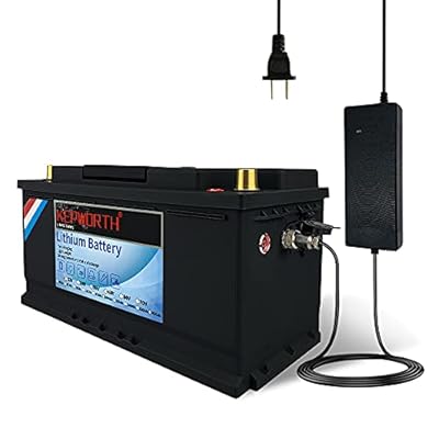 KEPWORTH 12V 100Ah Lithium Iron Battery LiFePO4 Deep Cycle Batteries, Built-in BMS, 5000+ Cycles, 10 Years Life,Perfect for RV, Solar Power System, Home Storage Outdoor Camping/5-Years Warranty