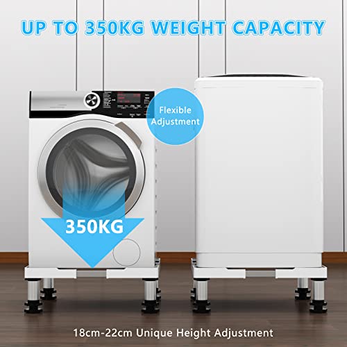 Seisso Fridge Stand-Adjustable Dryer Stand With 4 Heavy Duty Feet Increase 7-8.6Inch Height Max Load 770Lb/350Kg Base Stand For Washer Refrigerator Washing Machine Dryer #TOP5