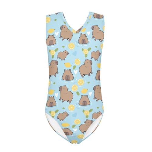 Image of One Piece Swimsuit Girls Kids Bathing Suit V Neck Wide Shoulder Strap Toddler Beach Swimwear for 3-14 Years