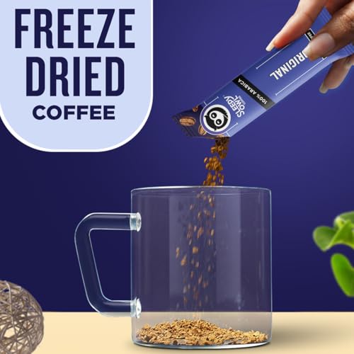 Image of Sleepy Owl Pack of 30 Premium Instant Coffee Sachets | 2g Each - Flavoured Coffee Pouch | 5 Delicious Flavours - Original /Hazelnut /French Vanilla /Filter Coffee /Xpresso | Travel Pack - Easy to Use & Carry | Makes 10 Cups