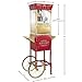 Olde Midway Movie Theater-Style Popcorn Machine Maker with Cart and 10-Ounce Kettle - Red, Vintage-Style Popper on Wheels