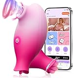 Vibrator Sexspielzeug für die Frau, 2-IN-1 Leise Starke Klitorisvibrator mit 10 Saug- & Zungenleckenfunktion, App-Steuerung, Klitoris- und Nippelstimulator, Rosa-Sexspielzeug für Frauen