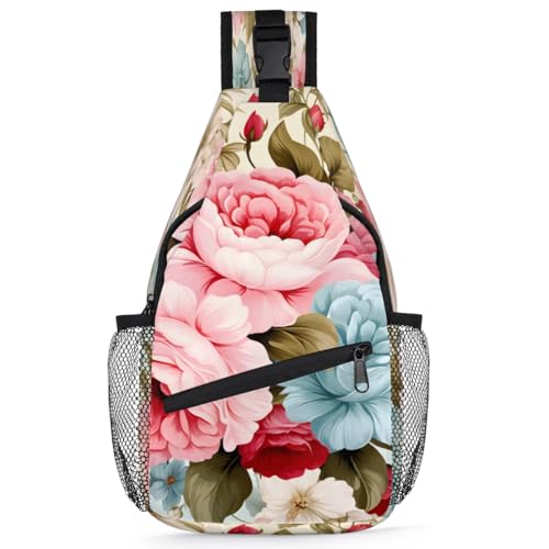 Bolso Bandolera Unisex Floral para Viaje y Senderismo