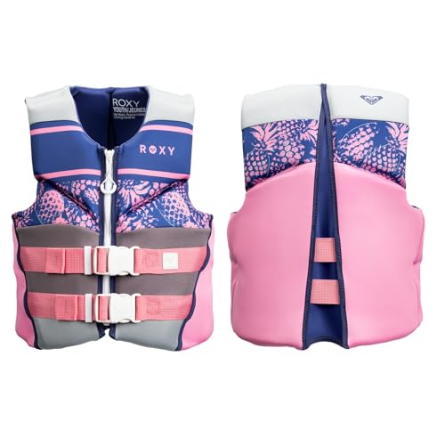 ROXY Youth Life Jacket for 55-88 lbs USCG and Transport Canada Approved Type III PFD Durable UV Resistant Life Vest for Boating Kayaking Waterskiing Paddleboarding Rafting Watersports