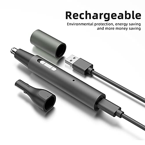 Nose Hair Trimmer And Eyebrow Trimmer, Rechargeable Professional Painless Eyebrow Razor For Ear Beard Hairline, 2 In 1 Metal Trimming Tool, Black #TOP1