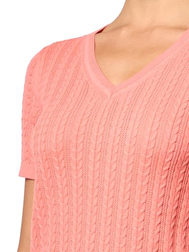 Image of Nautica Women's Solid V-Neck Short Sleeve T-Shirt Shirt