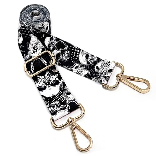 Image of Dsigo Purse Strap, 1.5 inch Wide Gold Alloy Buckle Floral Printing Crossbody Shoulder Strap for Bag Handbag Crossbody Bags