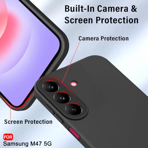 Image of TheGiftKart Liquid Silicon Back Cover Case for Samsung Galaxy M47 5G | Total Camera Protection | Micro-Fibre Lining Inside | Shockproof Back Cover Case for Samsung Galaxy M47 5G (Silicone, Black)