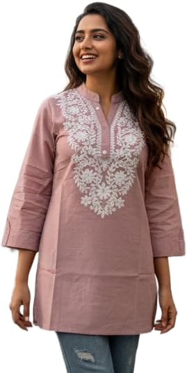 clotons Cotton Embroidery Short Kurti for Women-picture-55