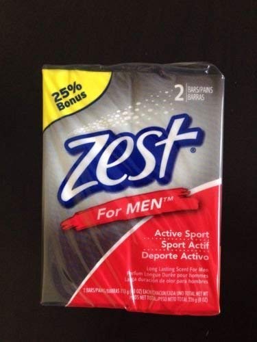 2x Zest for Men 2 Bars Active Sport Long Lasting Scent