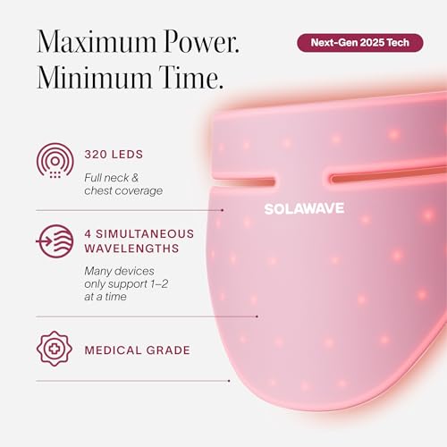 Solawave Neck & Chest Red Light Therapy Mask | LED Beauty Device with 4 Wavelengths | Visibly Firms, Smooths, & Evens Skin Tone | Fast 3-Minute Session - Image 6