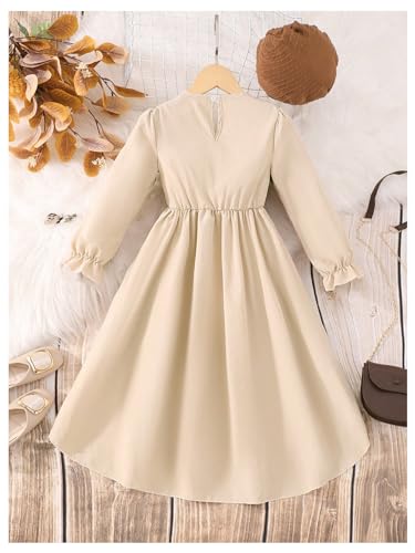 SweatyRocks Girl's Fall Dress Crewneck Asymmetrical Hem Long Sleeve A Line Dresses with Hat2