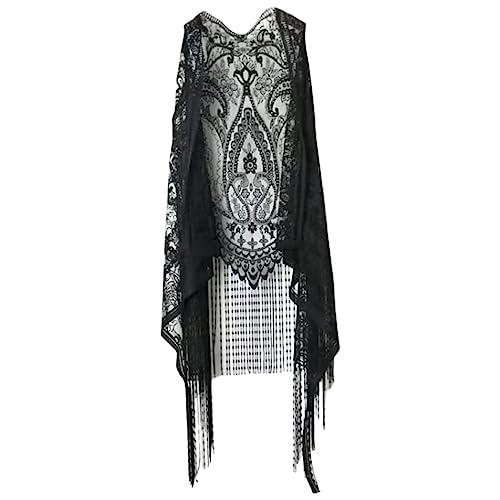 Sexy Lace Cardigan Women Vest Casual Hollow Out Perspective Plus Size Irregular Long Beach Elegant Tops Waistcoat