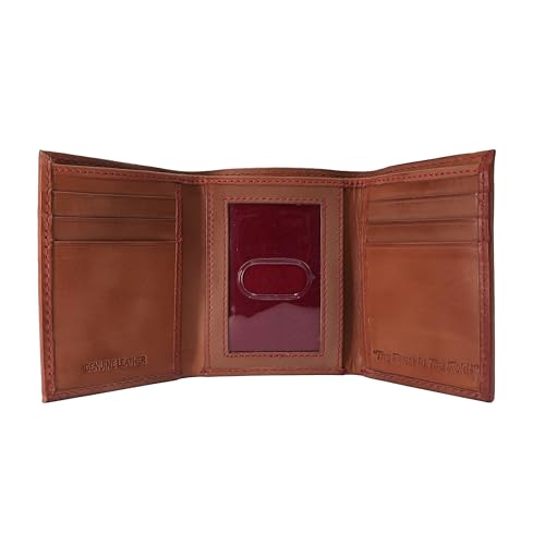 Rawlings Baseball Stitch Trifold Wallet Brown2