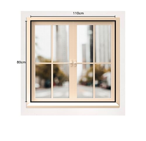 Image of Classic Mosquito Net for Windows | 80X110 cm | 120 GSM Fiberglass Mesh |Pre Stitched Window Net for Home | Self Adhesive Hook & Loop Easy Install | Protection from Mosquitoes & Insects |Black