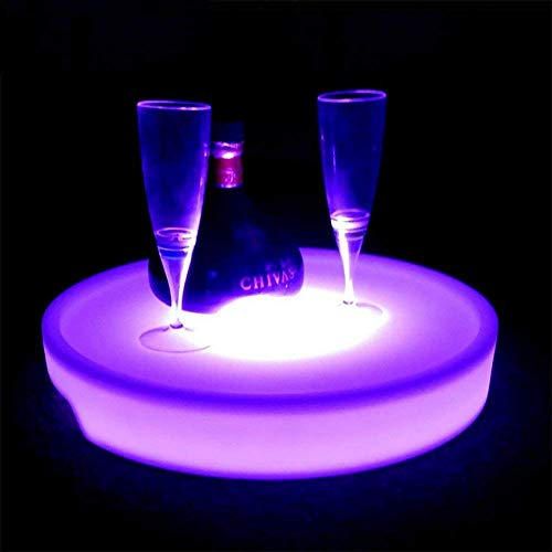 Imperméable Allumer Cocktail Plateau Changements 7 Couleurs - Rechargeable Lumineux LED Service De Collation Tray Light Éloigné Contrôle