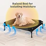 Veehoo Hundeliege Outdoor Grosse Hunde, Kühlendes Erhöhtes Hundebett mit abnehmbarem Bloster, Hundeliege Abwaschbar Hunde Reisebett, Schwarz 104 x 69 x 23cm