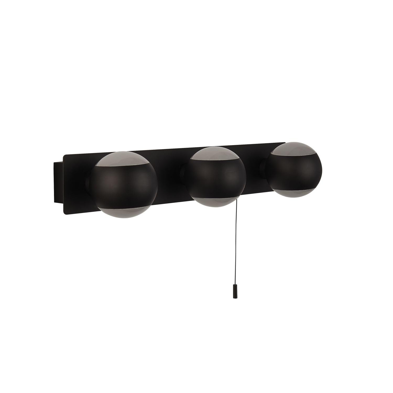 Licht-Erlebnisse Spiegelleuchte Up Down mit Schalter IP44 3-flammig G9 Schwarz Weiß B: 45 cm Modern Wandleuchte Badezimmer Wandlampe Bad