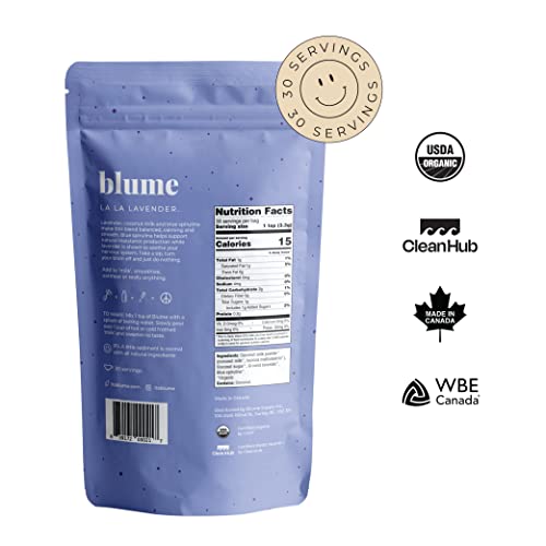 Blume Blue Lavender Latte - Calming Lavender Tea Latte To Calm - Lavender Milk Tea With Blue Spirulina And Coconut Milk - 30 Servings #TOP1