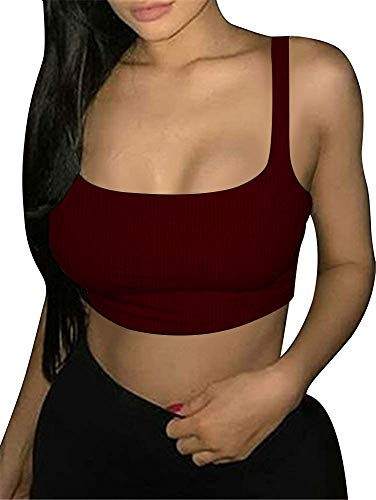 Image of THE BLAZZE 1044 Women's Cotton Basics Sexy Solid Square Neck Slim Sleeveless Saree Readymade Saree Bra Blouse Crop Top T-Shirt for Women