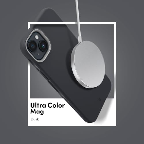 Image of Spigen Cyrill UltraColor Mag | iPhone 14 Case | Black Dark Grey iPhone 14 Back Cover | TPU+Poly Carbonate - Dusk