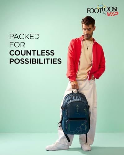 Image of FOOTLOOSE by VIP Kinetic Laptop Backpack for Men & Women | 30 Litre Travel Backpack with 15.6 inch Laptop Compartment | Office, College, School Backpack