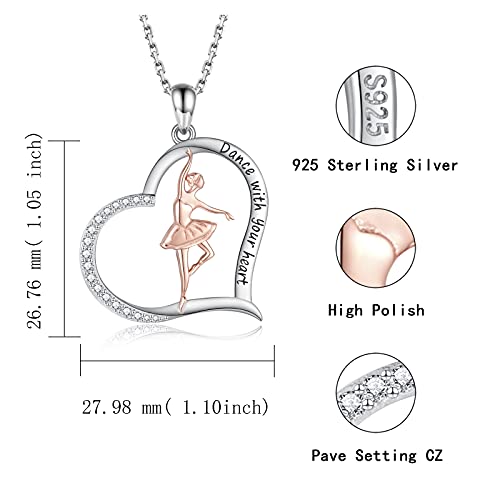 925 Sterling Silver Ballerina Necklace For Dancer Women Ballet Dance Pendant Dancing Jewelry Gifts #TOP5