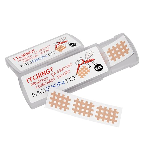 Moskinto Parches Antimosquitos para Niños y Adultos - Uso en Picaduras de Mosquitos e Insectos - Alivia la Picazón - Beige - 24 Piezas