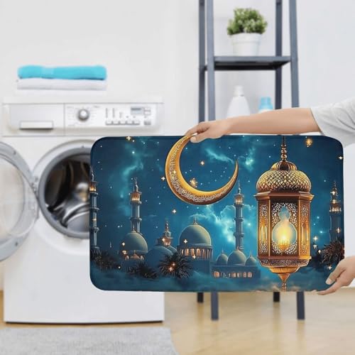 Alfombrilla de baño de microfibra antideslizante y lavable diseño Lanterns 8