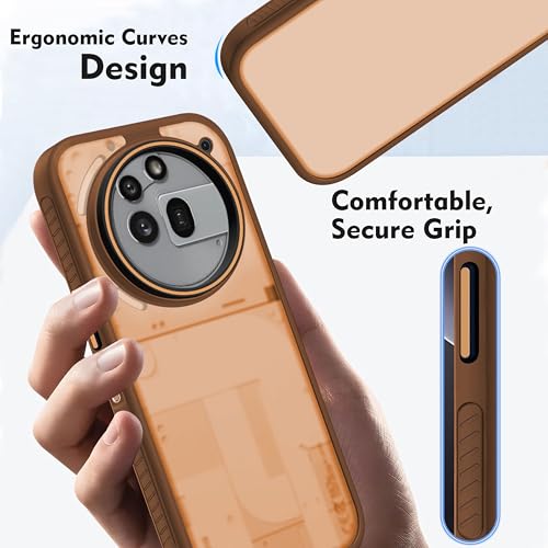 Image of V-TAN Back Cover for Nothing 3A PRO 5G Compatible Case, Matte Finish Transparent Case, TPU, Camera Protective Shockproof Cover (Brown)