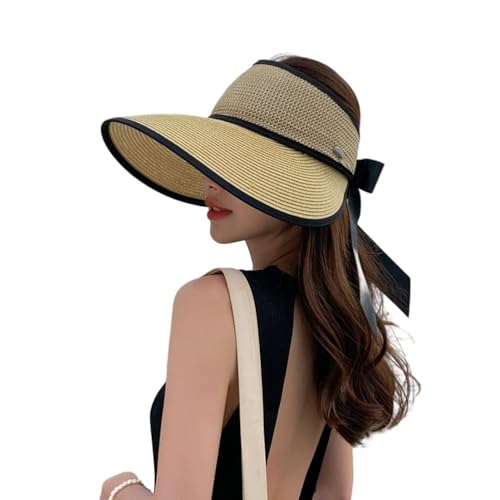 KASTWAVE Women Wide Brim Sun Hat UPF50 Straw Summer Hat Floppy Beach Hat Roll-Up Sun Hat