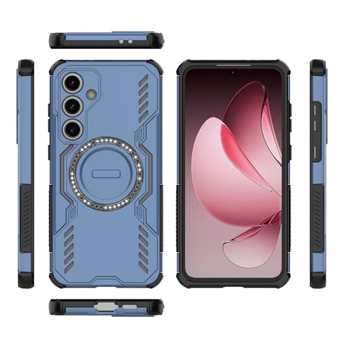 Coque Samsung S24 FE antichoc robuste bleu avec support de charge sans fil