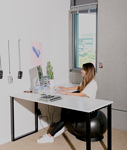 Incline Fit Anti-Burst Exercise Ball, Base & Pump (55, 65, 75 cm) for Stability, Yoga, Pilates & Fitness; Swiss Ball Stand, Alternative Office Desk Chair or Pregnancy Birthing Ball, Ultra Violet