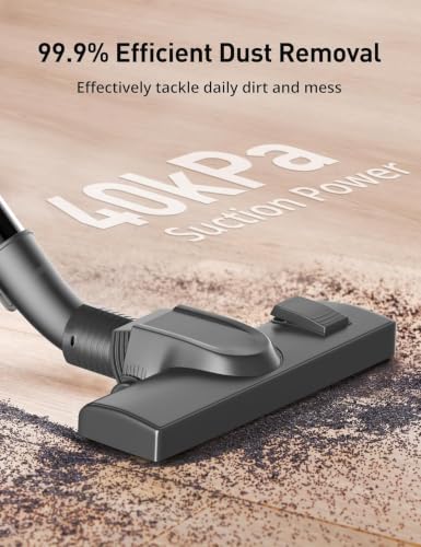 Image of Aspiron Canister Vacuum, 1600W /40Kpa Canister Bagged Vacuum,4QT Dust Bag, H13 HEPA Filter, 5 Tools, Pet-Friendly,Variable Power Control,for Carpets, Hardwood Floors, Stairs, Pet Hair, Household,Car