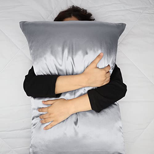 Yorkshire Bedding Satin Grey Pillow Cases 2 Pack - Image 4