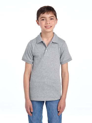Camisetas polo cortas para niños de Jerzees, mezcla de algodón, cierre de dos botones, ajuste regular, tallas S-XL miniatura 1
