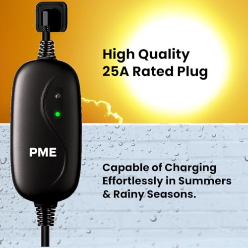 Image of 3.6kW Portable EV Charger - Type 2 Charging Gun, IP66 Waterproof, 5m Cable, 25A Plug, Built-in Safety Protections