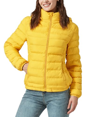 YZG Down Jacket for Women Ultra Lightweight Long Sleeve Puffer Coat with Detachable Hooded Yellow M