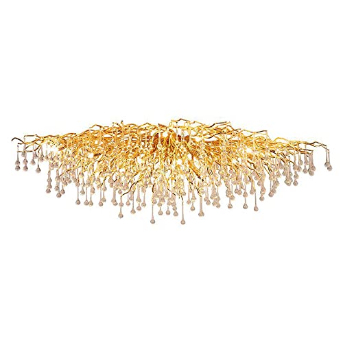 Lustre en cristal design branche d'arbre luminaire d'ambiance pour grand hall