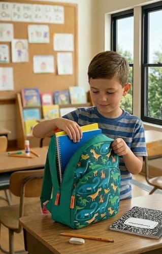 Image of Trail maker 15 Inch Kids Backpacks for Boys & Girls | Preschool, Kindergarten, Elementary School Backpacks with Adjustable, Padded Straps (Prehistoric Pals)
