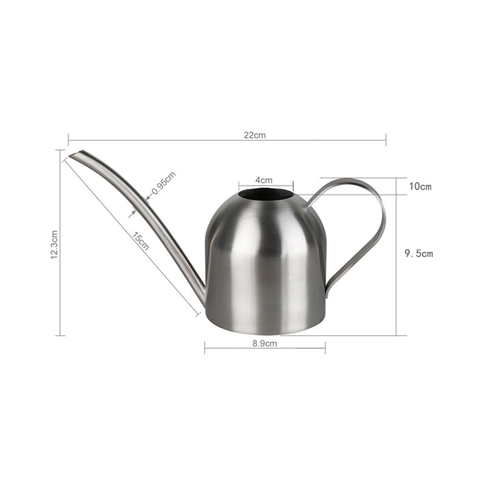 Yardwe Edelstahl Gießkanne 500Ml Für Zimmerpflanzen Indoor Mit Langen Auslauf Zur Präzisen Bewässerung Von Pflanzen Und Blumen Im Garten Und Zuhause