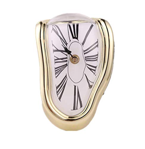 qiuqiu Surreal Melting Verzerrte Wanduhren Wanduhr im surrealistischen Stil Dekoration Mode Schmelzende Uhr Uhr mit römischer Ziffer Home Twisted Clock-B Cover